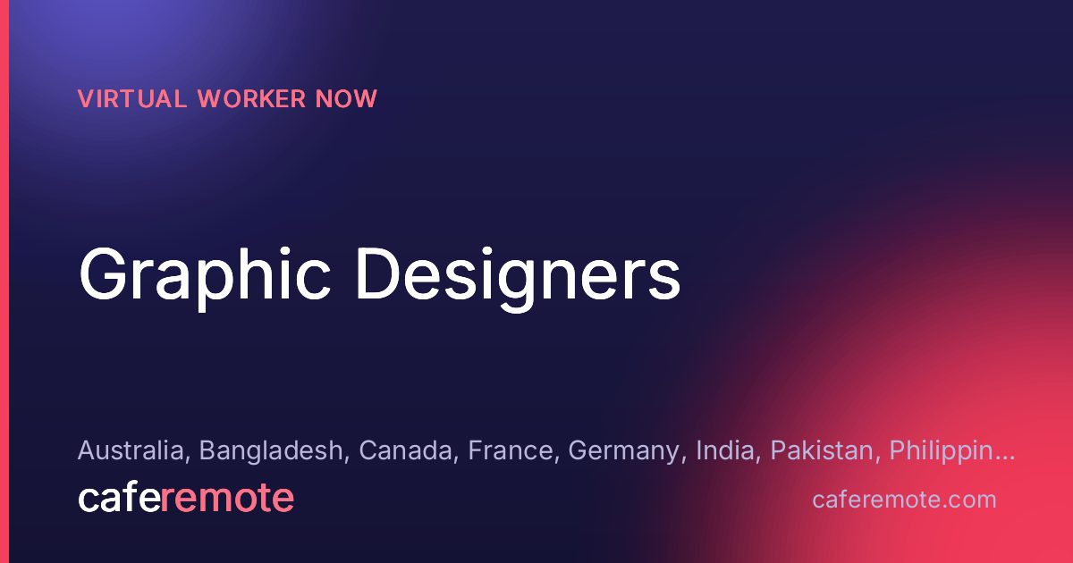 Graphic Designers at Virtual Worker Now — remote job on CafeRemote