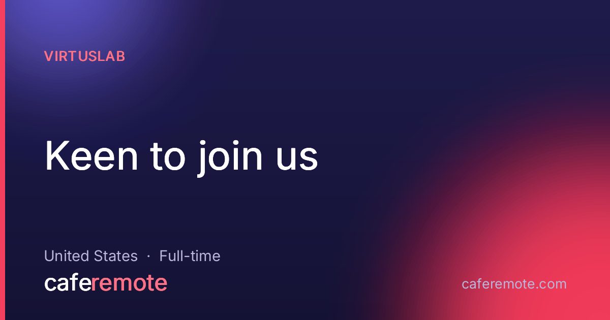 Keen to join us at VirtusLab — remote job on CafeRemote