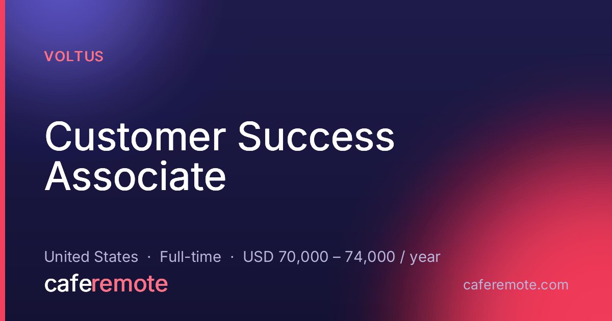 Customer Success Associate at Voltus — remote job on CafeRemote